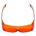 Calabria 3000 Orange Fitover Dental Safety Glasses Protection for Teeth Whitening LED Light Eye Shield Red Light Goggles Blue Light Blocking Glasses Fit Over Prescription Glasses Anti Scratch Fog