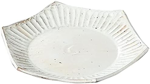 Set of 10 Powdered Hexagonal Plates (Large) 9.4 x 8.3 x 1.5 inches (24 x 21.2 x 3.7 cm), 18.8 oz (525 g), Special Appetizer Plate, Restaurant, Ryokan, Japanese Tableware, Restaurant, Commercial Use