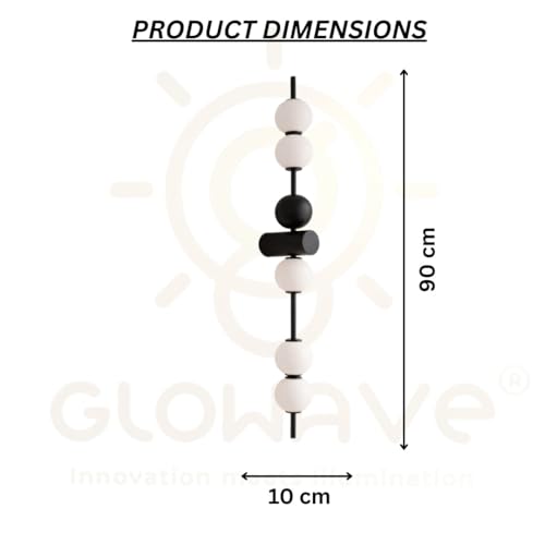 Image of Glowave Modern Vertical Multi Acrylic Ball Lights with Sleek Metal Body - Tricolor (603 /BK)
