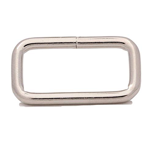 Generic Metal Silvery Rectangle Buckle 1" X 0.4" Inside Dimension For Strap Keeper Pack Of 25 #TOP1