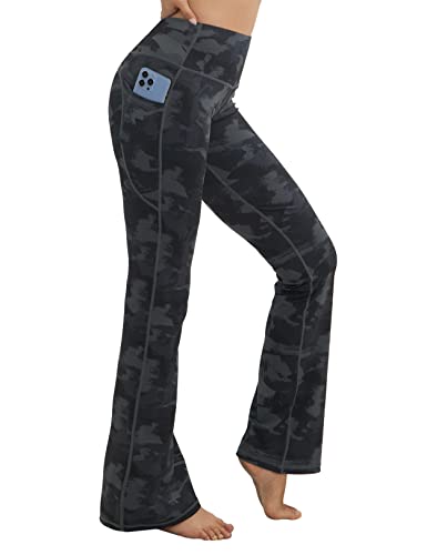 Image of BUBBLELIME 29 inch /31 inch /33 inch /35 inch /37 inch Women High Waist Bootlegs Yoga Pants Tummy Control Bootcut Workout Flared Out Pockets