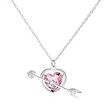 NINMQCFVG Moda Collar de colgante de corazón rosa de cristal rosa Y2k para mujer, collar de moño dulce para chica joyería para fiestas
