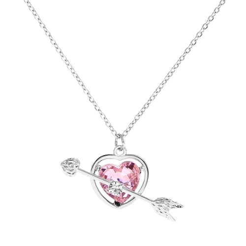 Bijoux de fête pour filles avec pendentif cœur zircon rose
