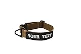 Dingo Gear Cobra Dog Collar without Handle Width 4 cm Training K9 Walks, Patrols, German Shepherd Dog L Personalised Inscription, Brown - Image 1