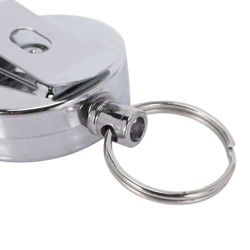 Porte-clés en acier résistant anti-perte avec câble rétractable durable - 5