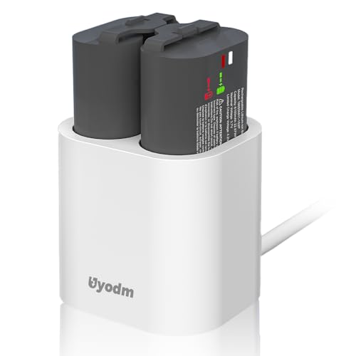 UYODM 2 Pack 6100mAh Replacement Battery with Charging Station for myQ Smart Garage Video Keypad Dual Port Charger for myQ Video Keypad Only