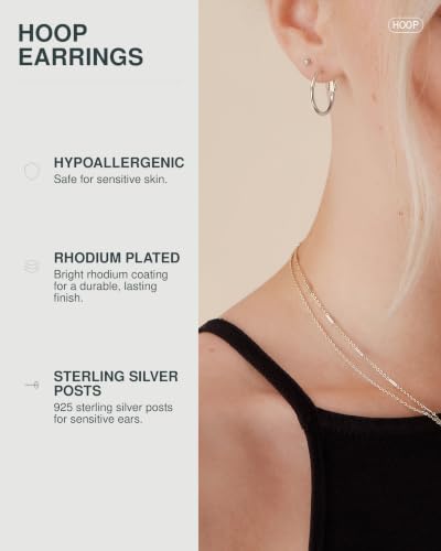 Image of PAVOI Gold Hoop Earrings for Women, 14K Gold Plated Paddle-Back Hoops