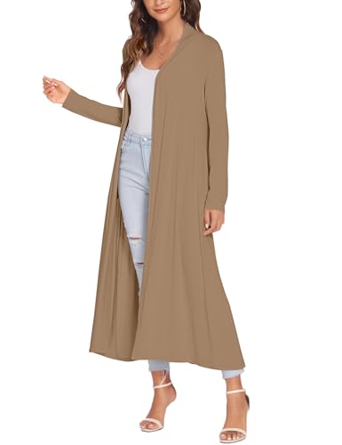 Image of Bluetime Women Floor Length Open Front Cardigan