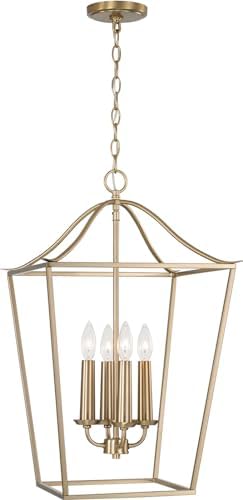 Capital Lighting 550641MA Grady Transitional Open-air Silhouette Foyer Light, 4-Light 240 Total Watts, 26" H x 16" W, Matte Brass