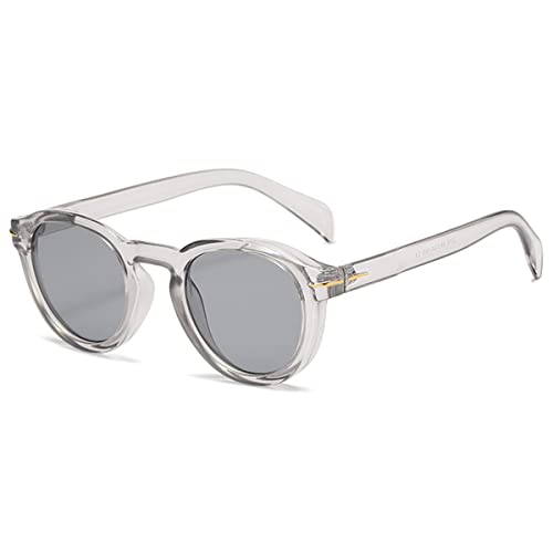 Lunettes de soleil rondes vintage classiques femmes hommes colorés voir à travers les verres teintés bleus rétro