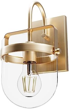 Hunter - Karloff 1-Light Alturas Gold, Medium Size Sconce Light, Dimmable, Casual Style, for Bedrooms, Kitchens, Foyers, Bathrooms - 19843