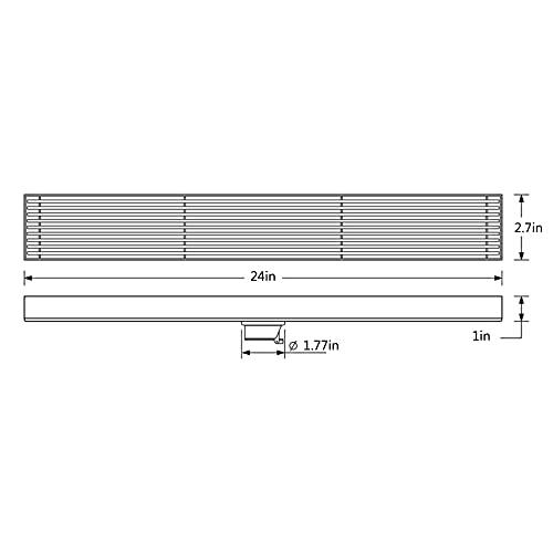 Caniveau de douche 61 cm style spa nature pour salle de bain zen