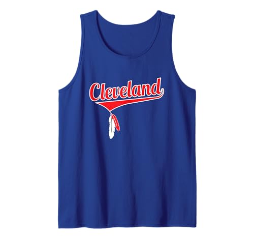 Vintage Cleveland Baseball with Hanging Feathers Tank Top
