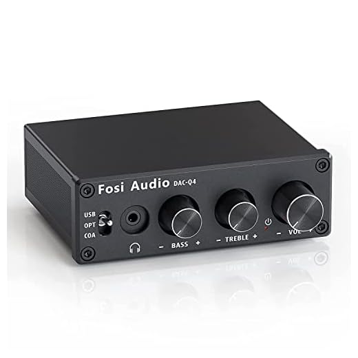 Fosi Audio Q4 Kopfhörer Verstärker Mini Stereo DAC | USB/Optisch/Koaxial zu RCA AUX 24 Bit/192 kHz, Digital zu Analog Audio Converter Decoder, für Heimkino /Fernseher Aktivlautsprecher