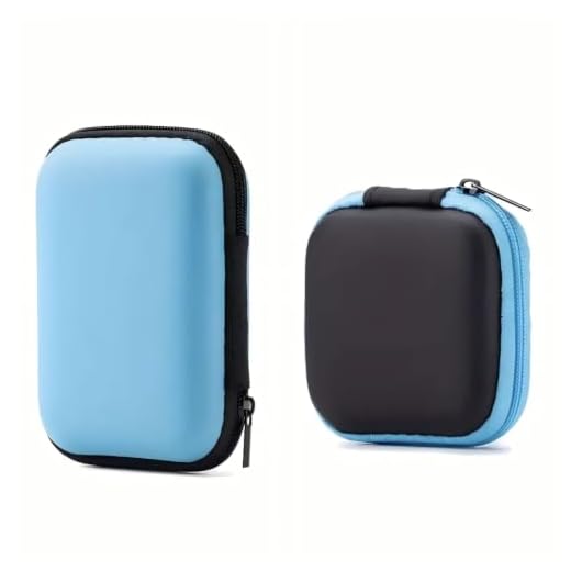 2pcs Zippered Pouches with Organizer Trays-Lightweight,Portable Case for Earphones,Chargers,Data Cables,Keys,Coins &Jewelry -Durable EVA,Accessory Storage| Zippered Pouches Cable Organizer