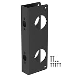 Black U 10539 Stainless Steel Lock and Door Reinforcement Plate for 1-3/4 in Thick Doors, Stainless Steel Finish for Reinforcing and Repairing Doors - 1 Pack