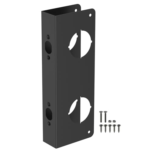 Black U 10539 Stainless Steel Lock and Door Reinforcement Plate for 1-3/4 in Thick Doors Stainless Steel Finish for Reinforcing and Repairing Doors - 1 Pack
