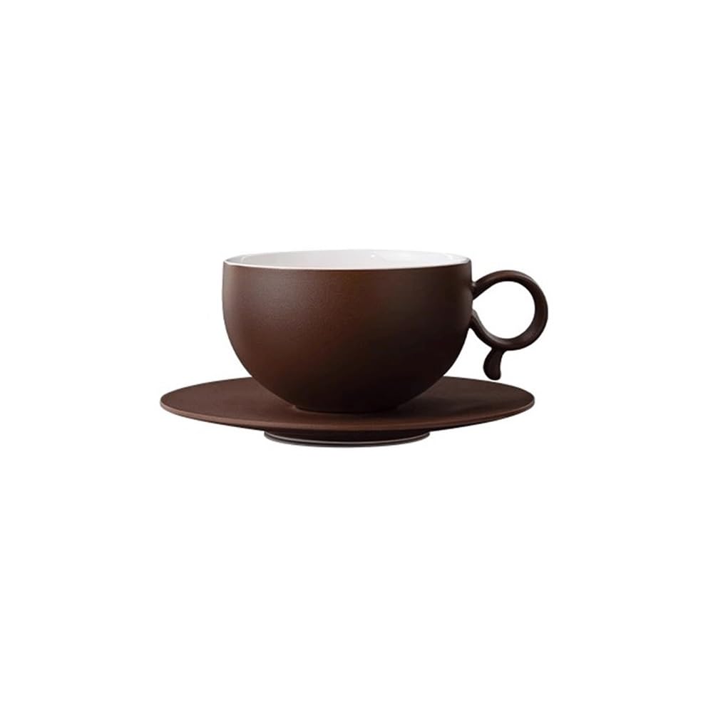 Kubki Czerwony ceramiczny kubek do kawy 9,4 uncji, herbaty i gorącej czekolady domu do Latte, Gorącej Herbaty, Mleka(Brown)
