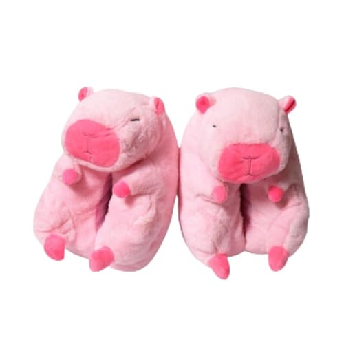 Cute Capybara Slippers, with One Random Slap Bracelets Capybara Gift for Women Girls Kids, Fuzzy Warm Non Slip Winer Sandals Indoor Outdoor House Shoes Cozy Furry Cloud Slides Comfy Bedroom Slippers