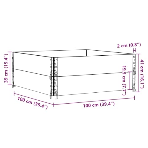 Jardinière bois anti-stagnation bac 100x100 cm pliable pour protéger vos plantes - 8