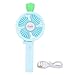 Dosige Cartoon elektrischer Ventilator Tragbarer Kleiner elektrischer Ventilator Elektrischer Haushaltsventilator .24.3 * 10.3 * 4CM .Plastic (Blau)