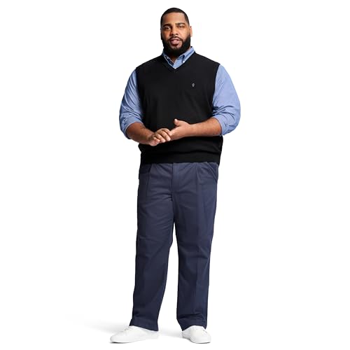 Image of Izod Men's Big and Tall Premium Essentials Solid V-Neck 12 Gauge Vest Pullover