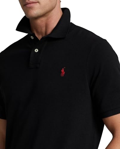 Image of POLO RALPH LAUREN Men's Classic Fit Mesh Pony Logo Polo Shirt (M, NewBlack)