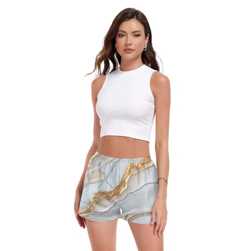 Boxer court en tissu tissé à enfiler léger et fluide pour femme GuoChe