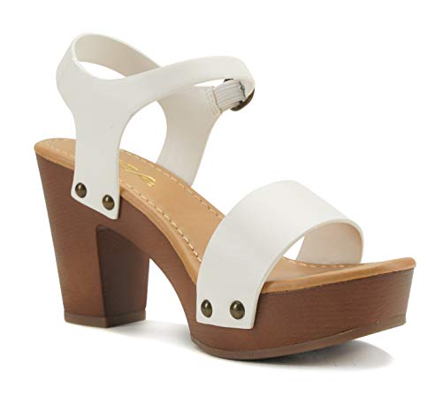 Image of Soda CHIVAS ~ Women's Bold Buckles Studded Wedge Sandal