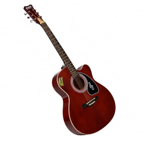 Image of Ketostics Givson Venus Special Guitar Combo Acoustic Guitar With Cover /Bag, Rhythm String Set, Strap and 5 Plectrums (BROWN)