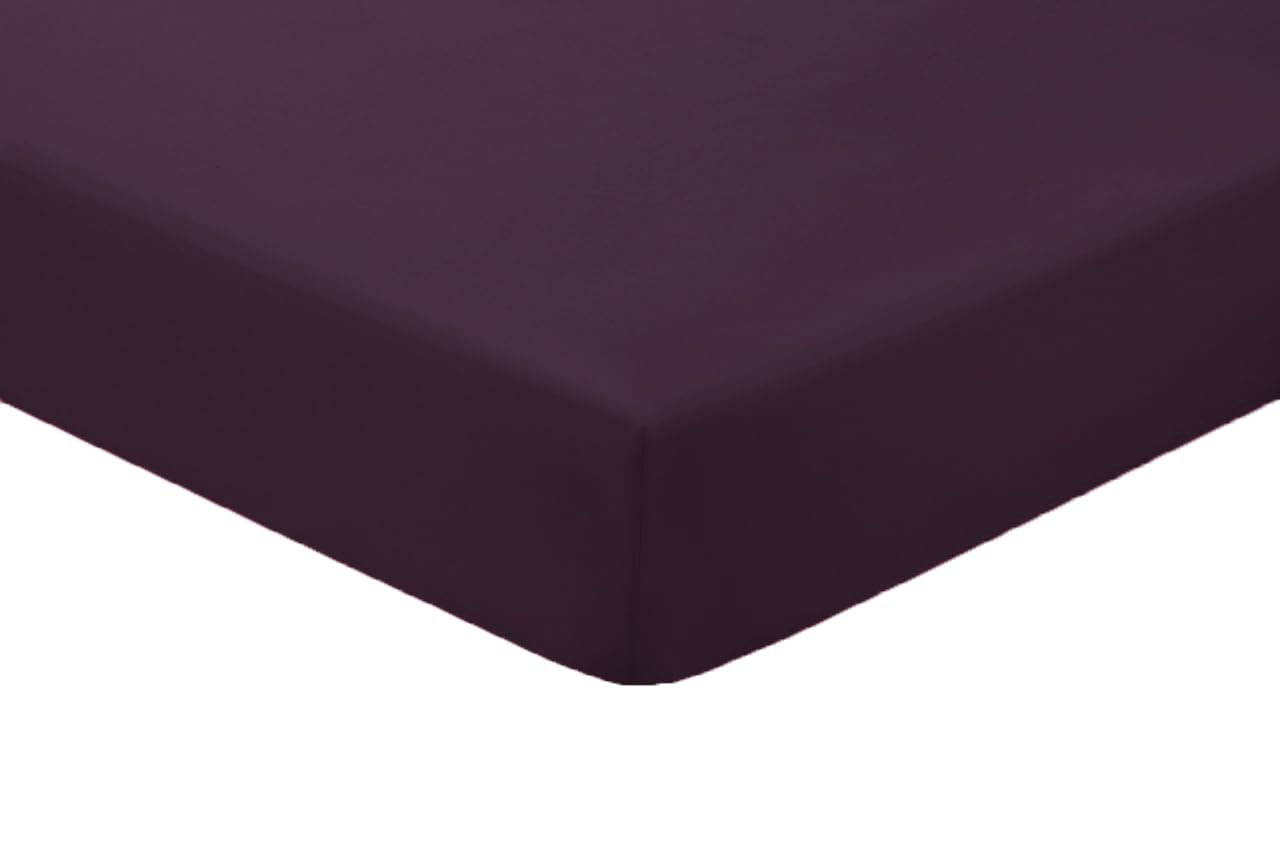 Amigozone Plum Extra Deep 16"(40Cm) Non Iron Percale Pollycotton Fitted Sheets (King, )