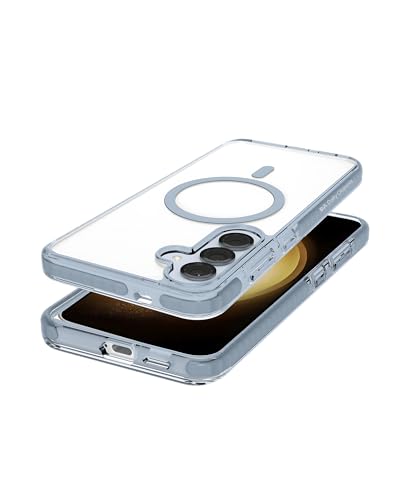 Image of DailyObjects Grey Stride Clear Case Cover Compatible with Samsung Galaxy S25 Plus | Wireless Charging Slim Back Cover | 2 Layer Edge Protection & Shockproof