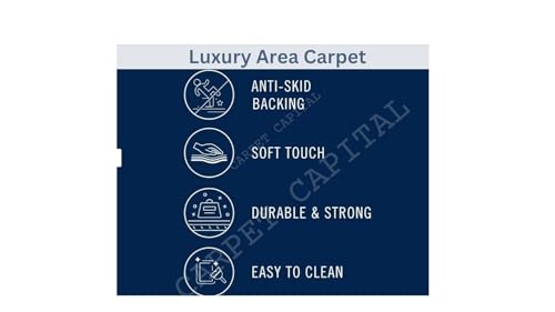Image of GULDASTA Gold Carpet for Living Room 8x11 Feet Soft Thick Floral Area Rug | Anti Skid Washable Carpet for Bedroom Hall Home Decor