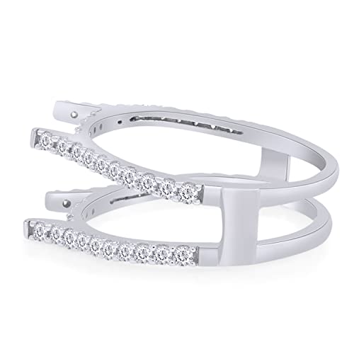 AFFY 1/2 Ct. Cathedral Ring Enhancer in 14K Gold Over Sterling Silver with Cubic Zirconia 0.5 Cttw2