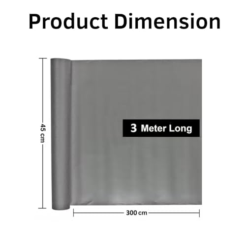 Image of Hian EVA Food Grade Shelf Liner (300x45 CM) - Grey Anti-Slip Diamond Texture Mat, Washable Waterproof Drawer, Cabinet, Fridge & Table Protector