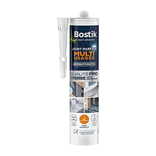 Bostik Mastic d’Étanchéité Joint Parfait Multi Usages – Colle et Jointe Tous Matériaux – Intérieur et Extérieur – Formule Hybride Polymère – Couleur : Gris – 290 ml