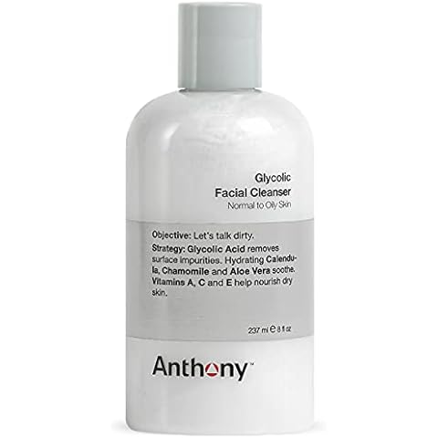 Anthony Glycolic Facial Cleanser for Men – Daily Cleansing Face Wash and Shave Prep – Hydrating, Exfoliating, and Gentle on Sensitive Skin – Non-foaming, 8 Fl. Oz Cover