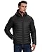 33,000ft Herren Leichte Steppjacke Outdoor Wasserbeständige Übergangsjacke Warme Winterjacke für Männer, Kapuze Wintermäntel Pufferjacke Verstaubar Schwarz L