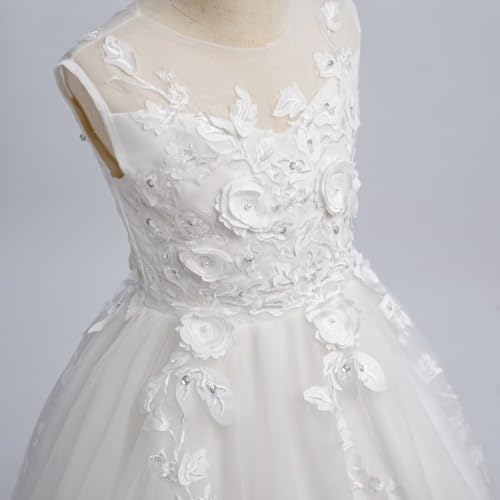 Flower Girl Dresses for Wedding Lace Tulle First Communion Dress for Girls Bridesmaid Princess Pageant Party Gown4