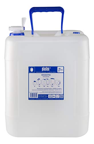 Preisvergleich Produktbild Plastex Wasserbehälter 20L, stapelbar, BPA frei Kanister mit Zapfhahn, Entlüftungskappe und Griff