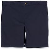French Toast Boys' Adjustable Waist Flat Front Short, Navy, 18 Husky