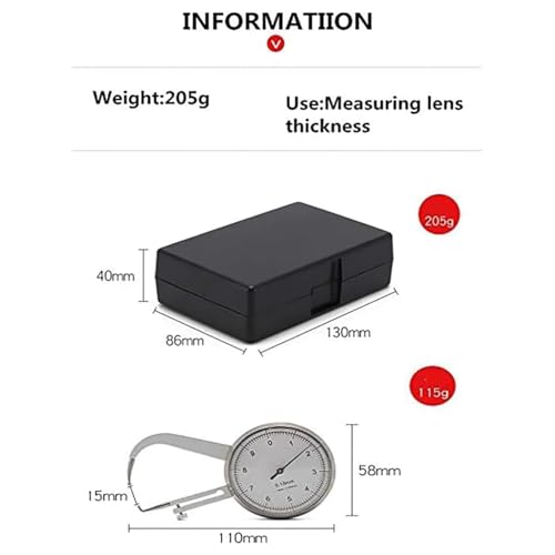 Calibrador para grosor de lentes de 0-10 mm en acero inox. miniatura 5