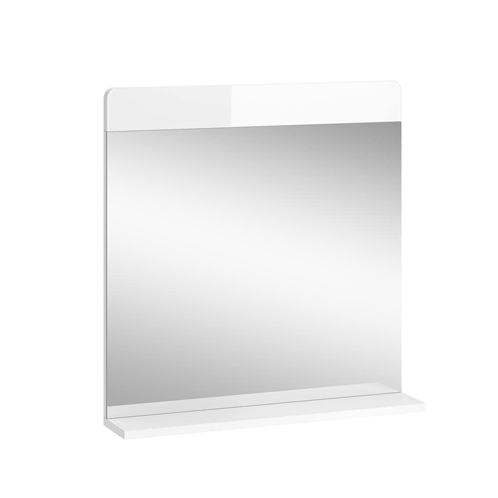 Vicco Badezimmerspiegel Izan, Badspiegel, Weiß Hochglanz, 60 x 62 cm