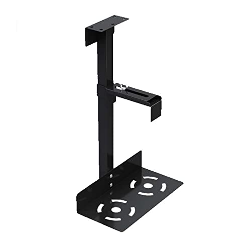 GRFIT CPU Stand Tower Stand Universal PC Case Holder Under Desk, Wall Side CPU Stand Mount Adjustable PC Mainframe Hanger Bracket Fits Most PC Cases, Black miniatura 1