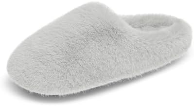 DREAM PAIRS Women's Plush Fuzzy Slip on Indoor Outdoor Winter House Slippers