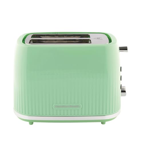 Hamilton Beach Toaster 2 Slice, Miami, 800W, Wide Slots, 7 Browning Levels, Defrost, Reheat & Cancel Functions, Removable Crumb Tray, Cord Storage, Mojito Mint - HB1420M