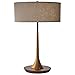 Rivet Mid-Century Modern Curved Brass Table Desk Lamp With LED Light Bulb - 14.3 x 21.7 Inches, Brass and Walnut