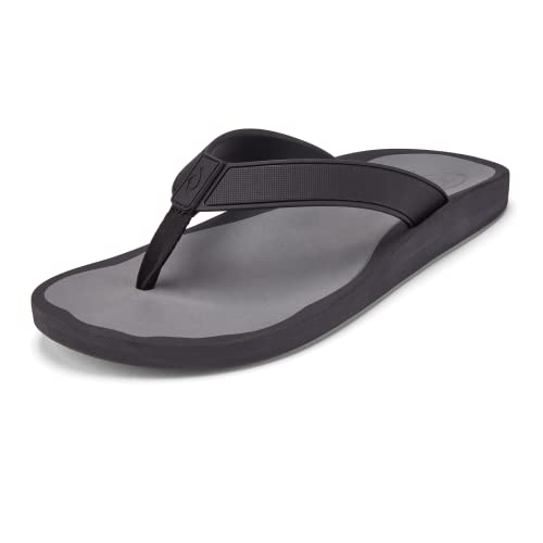 OLUKAI Koko'o Men's Beach Sandals, Quick-Dry Flip-Flop Slides, Water Resistant & Lightweight, Compression Molded Footbed & Ultra-Soft Comfort Fit