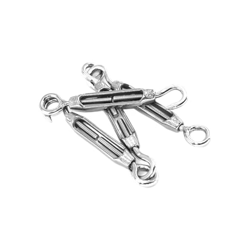 Tornillo Tensor de Cuerpo Abierto de Acero Inoxidable 304 Ojal-Gancho M4 para Cable de Alambre 1 pieza miniatura 4