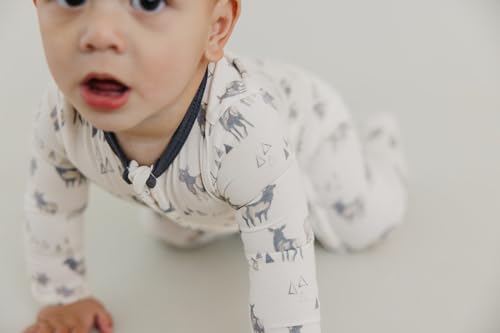 Image of Copper Pearl Baby Zip-Up Footie Pajamas - Soft Stretchy Sleep and Play Footies for Boys and Girls